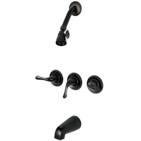 FURNORAMA Yosemite Three Handle Tub Shower Faucet; Oil Rubbed Bronze FU753379